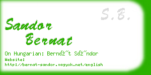 sandor bernat business card